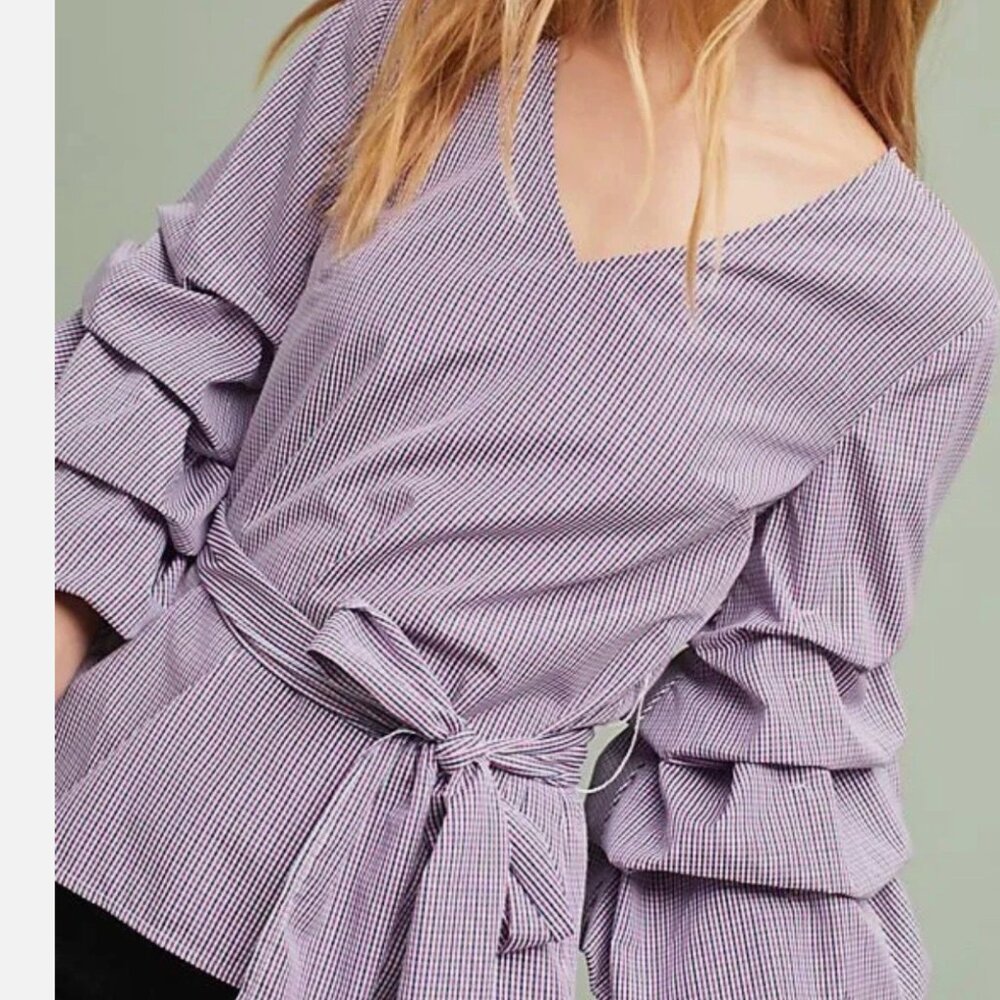 Anthropologie Sunday in Brooklyn Tiered-Sleeve Tie-Waist Top